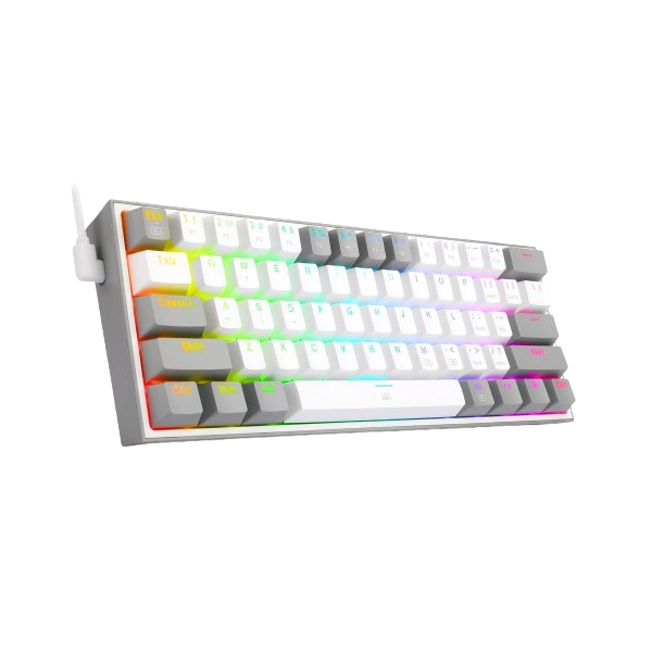 CLAVIER GAMING MÉCANIQUE REDRAGON K617 FIZZ 60% RGB WHITE & GREY AZERTY