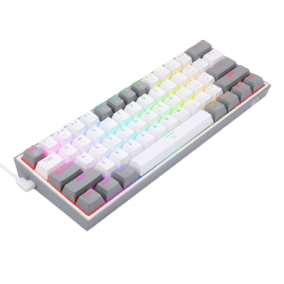 CLAVIER GAMING MÉCANIQUE REDRAGON K617 FIZZ 60% RGB WHITE & GREY AZERTY