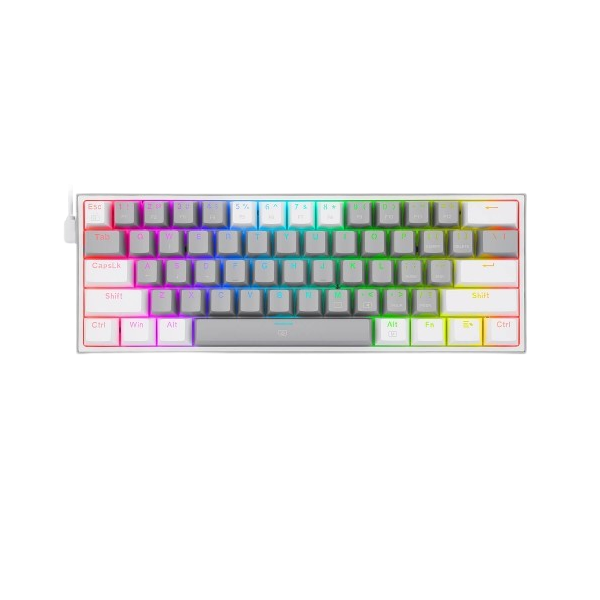 CLAVIER GAMING MÉCANIQUE REDRAGON K617 FIZZ 60% RGB  GREY & WHITE AZERTY